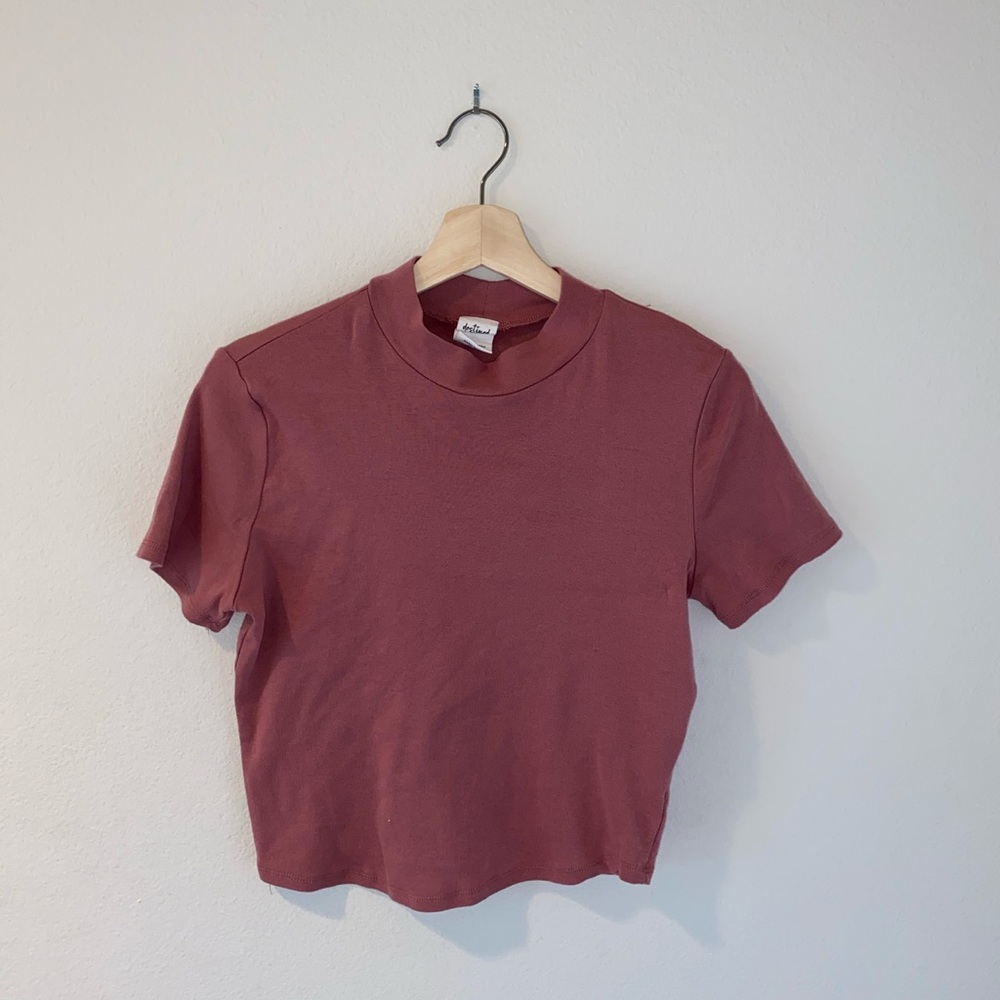 destined large maroon tight shirt!
